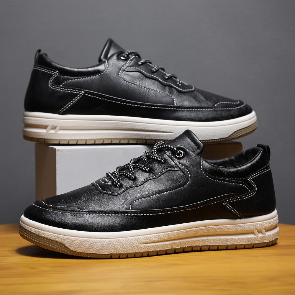2025 new style men's shoes, shallow mouth retro skate shoes, tide Korean fashionable England style large size casual sneakers for men