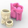Durable Silicone Mold Silicone Casting Mould Human with Drum Shaped Silicone Craft Molds for DIY Making Resin Flowerpot