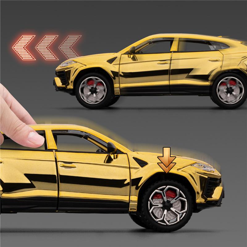 1/24 Lamborghini URUS SUV Alloy Electroplating Sports Car Model Diecast Metal Racing Vehicles Car Model Simulation Sound Light Kids Toy Gift