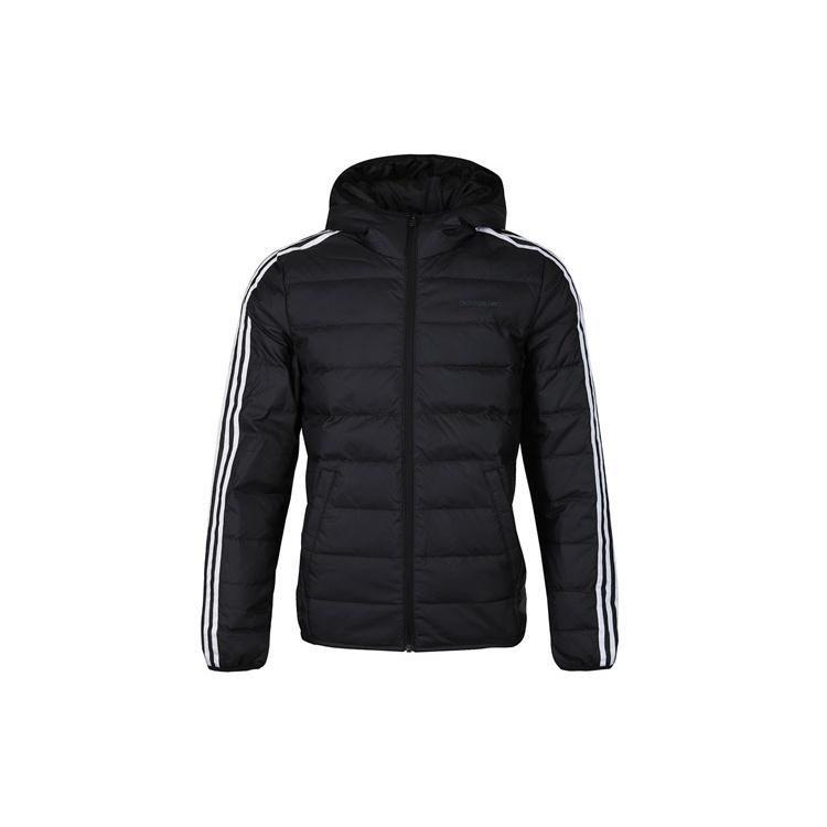 adidas neo Windproof Stay Warm Casual hooded Zipper Down Jacket Black Men s GJ8784 S
