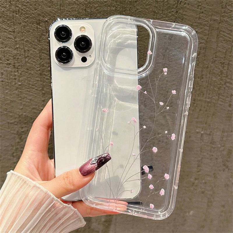 Korean Cute Flower Soft Silicone Case For  Redmi Note 13 12 Pro Plus 5G 13 12S 11S 11 10 Redmi 12 4G 13C Transparent Cover