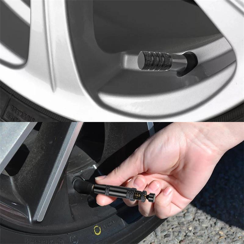 4Pcs Automatic Tire Deflators Set Of 4, Adjustable Pressure Suitable For Offroad Vehicles Motorcycle Use Includes Valves Caps
