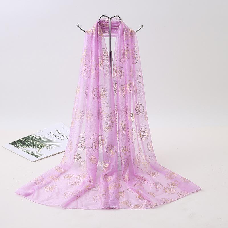 New printed phoenix rose silk scarf women's versatile long beauty yarn scarf beach yarn gift