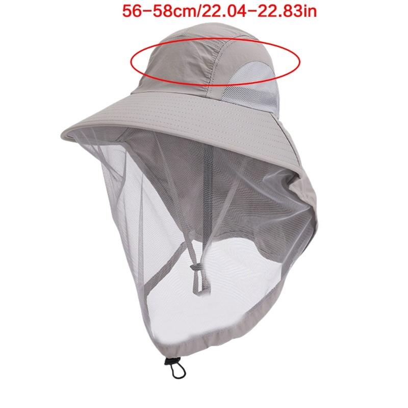 Herren Outdoor Mückenfestes Netz-Gesichtsabdeckung Fischerhut mit atmungsaktivem Polyester für Angeln Camping Wandern