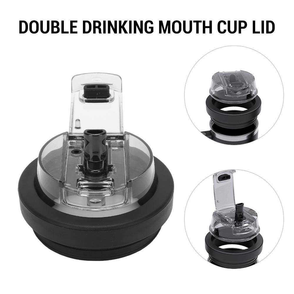 Silicone Cup Lid Two Separate Drinking Spout Tight Structure Lid for Water Bottle Smooth Rounded Compatible with 40oz Drink Lid