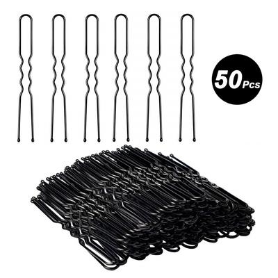 Damen Haar Gewellt U-förmige Haarklammer Barrett Salon Grip Clip Braut Haarnadeln Schwarzes Metall Haaraccessoires für Duttmacher Großhandel