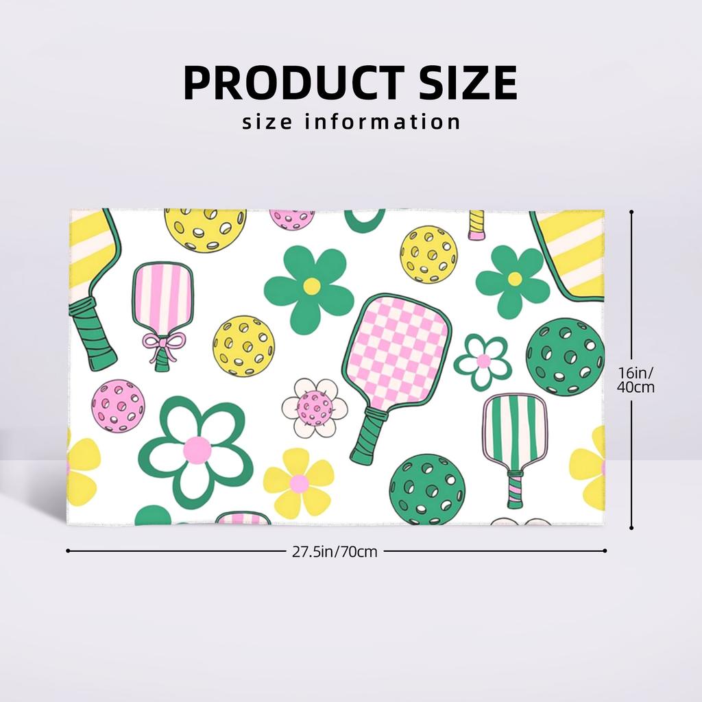 Pickleball Pattern, Pickleball Paddle, Pickleball Ball Soft Face Towel Quick Dry Pool Bath Cotton Towels Absorbent Quick