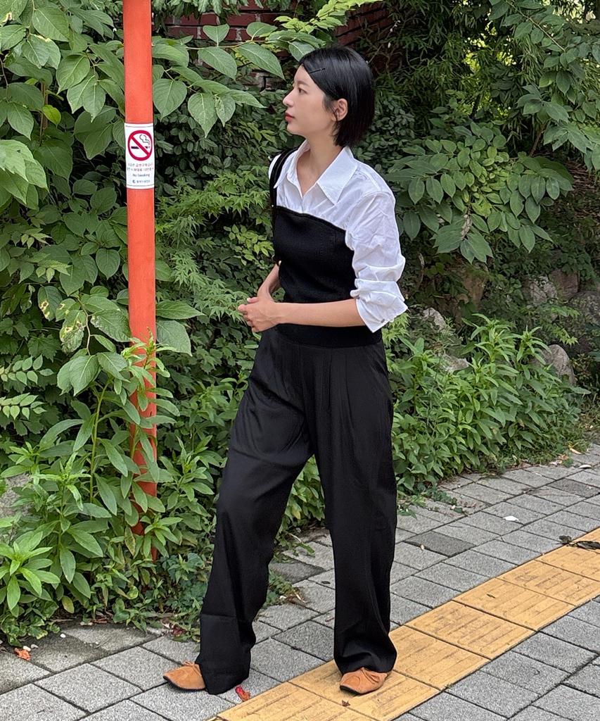 MIND BRIDGE WOMEN [W] Cable Knit Layered Shirt