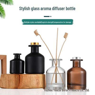 50-ml-Glas-Aromadiffusor mit breiter Öffnung & kreative Blumenvase aus Rattan, leere Duftflasche
