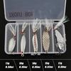 5Pcs Spoon Fishing Lure Spinnerbaits with Plastic Box