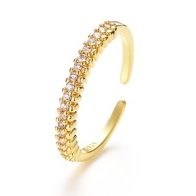 Neuer Schlichter Reihenring Diamantring Damen High-End Nischendesign Öffnend Verstellbar Zeigefingerring