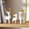 Healing Animal Figurine for Office Desk 3 Pcs Mini Deer Figurines, Cute Woodland Decoration, Miniature Decorative Potted Plants Reindeer Statues Fairy