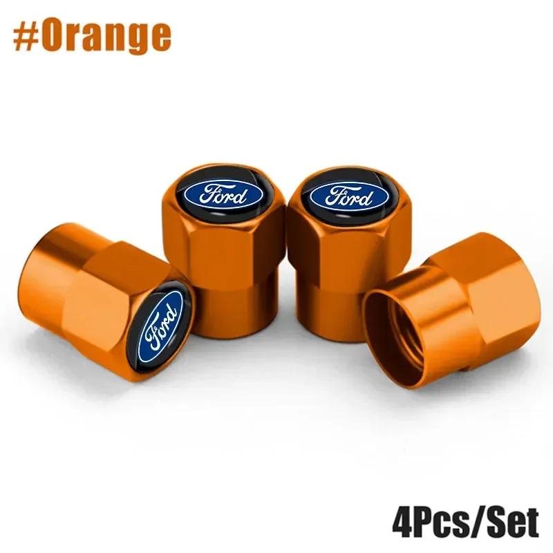 Pegatina para coche Ford 2026 Nuevo 2025 Hot 4 piezas Tapas de válvula de rueda de coche de metal Cubiertas de vástago de llanta para Ford Escape Kuga Mondeo Ecospor