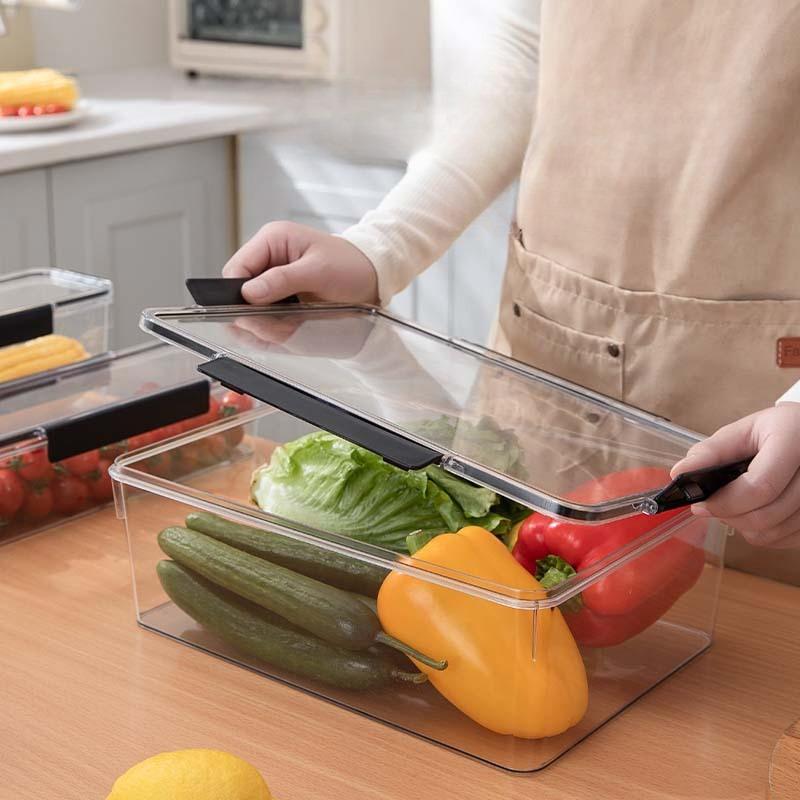 Transparent Refrigerator Food Vegetable Fruit Storage Box Clear Sealed Noodles Storage Container Home Kitchen Fresh Keeping Box