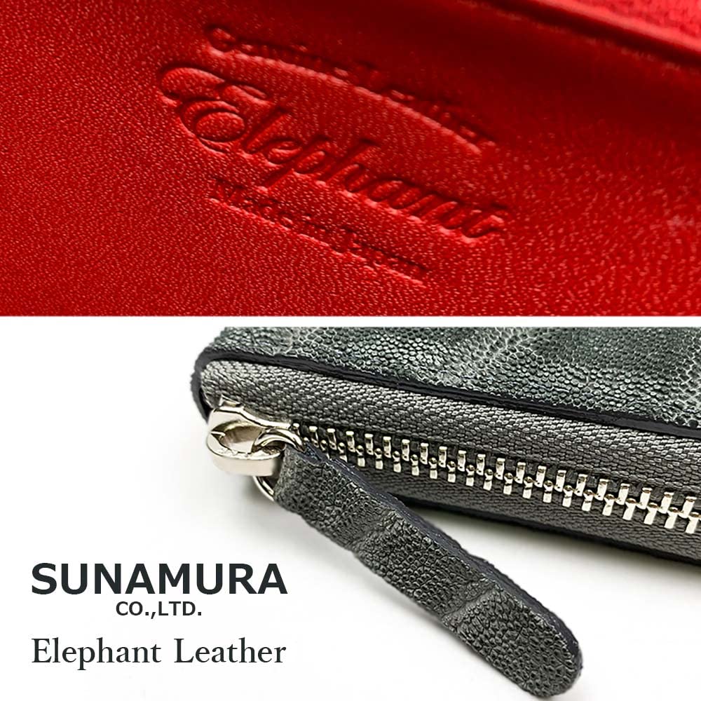 3 SUNAMURA Sunamura Made in Japan High Quality Elephant Leather Round Zipper Long Wallet Long Wallet Elephant Leather [TAKKA Shoji] [All colors]