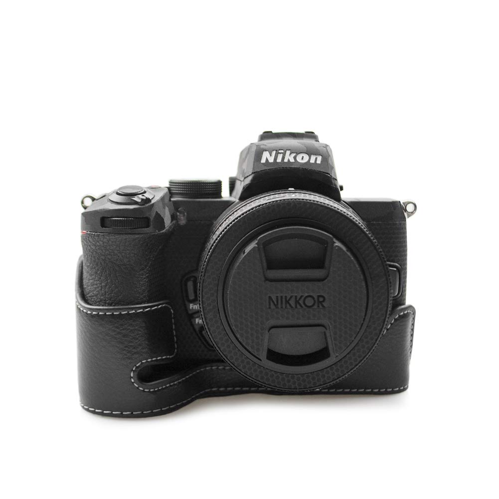 Kinokoo Nikon Z50 Genuine Leather Camera Body Case with Interchangeable Tripod Black Case, Case, Mount,