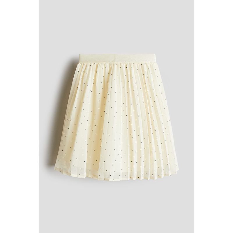 

HM Осень 2025 Новое поступление Детская одежда Юбка плиссе из шифона для девочки 1269789 Light yellow/wave point 120/53(4-6Y)