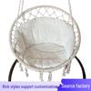 Indoor/Outdoor Linen Hanging Chair Cushion - Swing Basket Seat & Back Support for Home