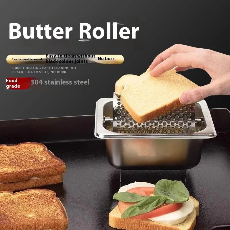 Rodillo dosificador de mantequilla derretida de acero inoxidable para untar de manera uniforme Utensilios de cocina Herramienta para hamburguesas americanas Herramienta para hornear y repostería