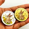 2023 Australian Zodiac Rabbit Baby Silver Plated Color Printing Commemorative Medal Gold Coin for the Year of the Birth and New Year Coins