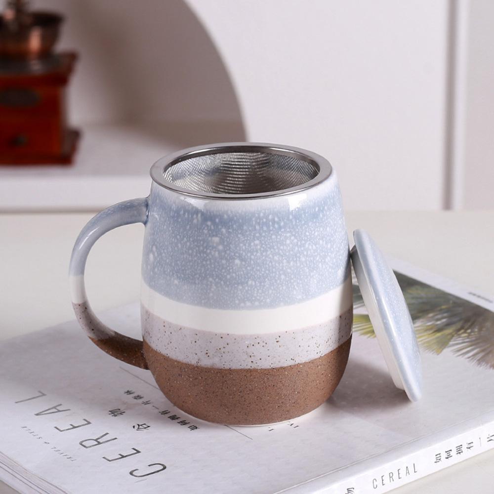 Tea Separation Kiln-changed Tea Mug Large Capacity Breakfast Office with Lid Water Cup Ceramic Coffee Cups Beer Mugs Drinkware