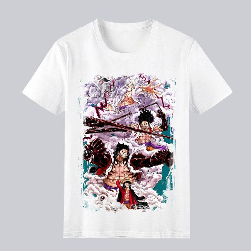 One Piece Luffy Printed Pattern T-shirt A Comfortable and High-quality Cotton Parent-child Outfit
