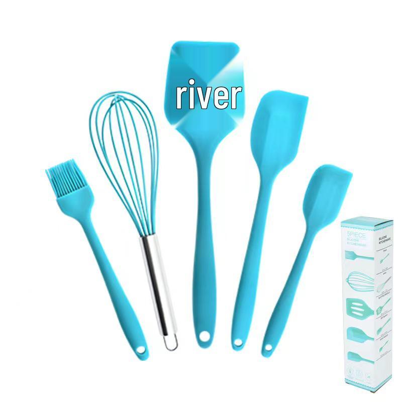 Silicone 5-Piece Baking Set: Spatula, Oil Brush, Whisk, High-Temperature Resistant Tools