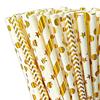 100Pcs Biodegradable Paper Straws Colorful Striped Print Food-Grade Safe Drinking Straws Party Supplies