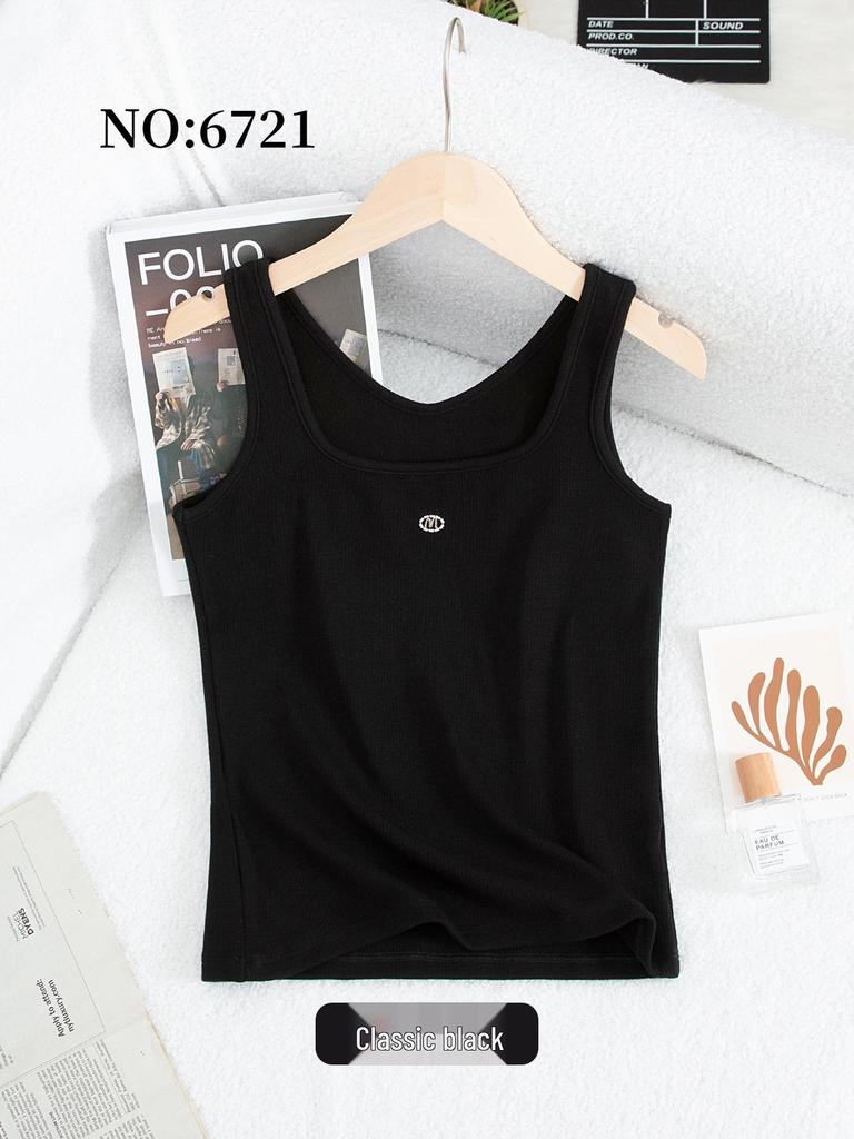 Women's Square Neck Ribbed Camisole - Sexy Slim Fit, Warm Sleeveless Autumn/Winter Top