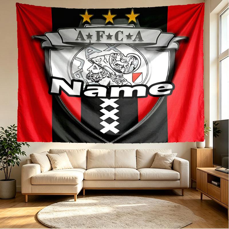 Custom Name Personalized Ajax Print Tapestry, Wall Art Decor, Bedroom, Dorm, Apartment, LivingRoom, Party Backdrop, Gift for Birthday