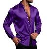 Men's Color Shirt Jacket Casual Loose Fit Breathable Long Sleeve Lapel Collar for Spring and Fall