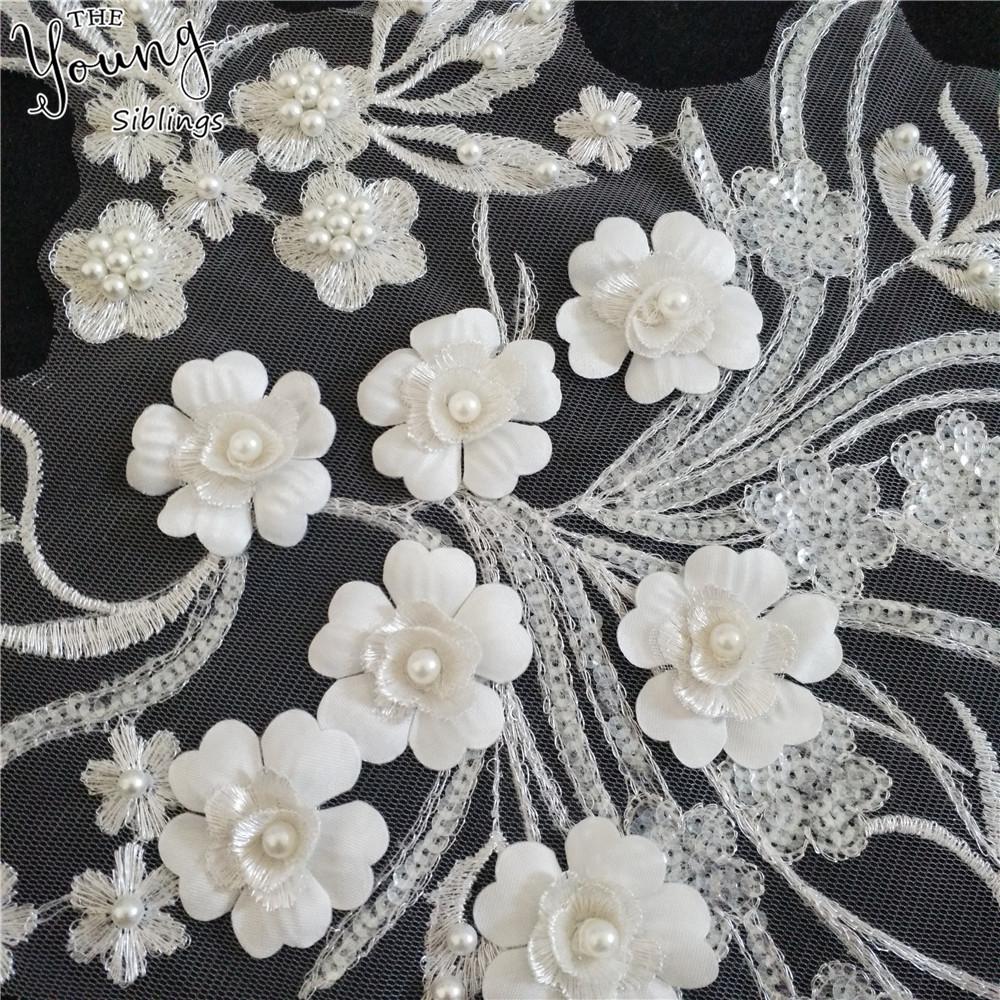 Diy Three-Dimensional Imitation Pearl Gold Thread Lace, Hand-Embroidered Lace Collar Clothing Accessories
