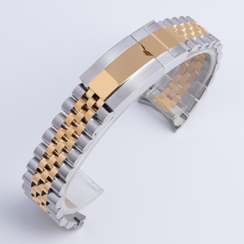 316L Stainless Steel Watchband 20mm Wristband For Rolex Strap For DAYTONA SUBMARINER DATEJUST Watch Accessories Fold Buckle 20mm Crown Buckle