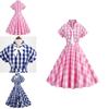Vintage Barbie Pink Checkered Dress With Butterfly Bow-tie Collar