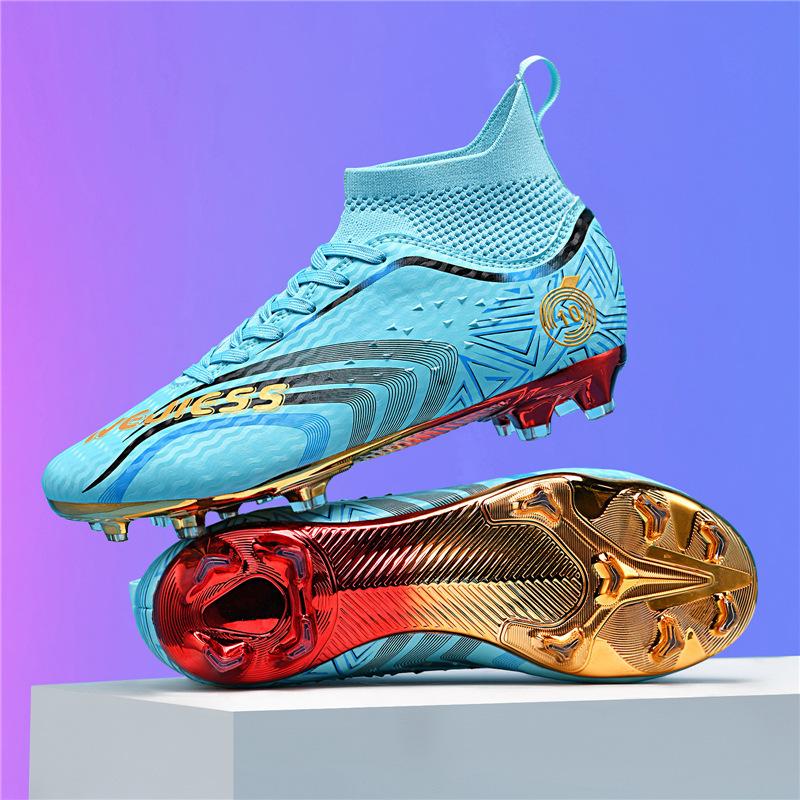 Gold-plated World Cup Thorn 15 Football Shoes Boys and Teenagers AG Long Nail Ping Training Shoes Sports Shoes
