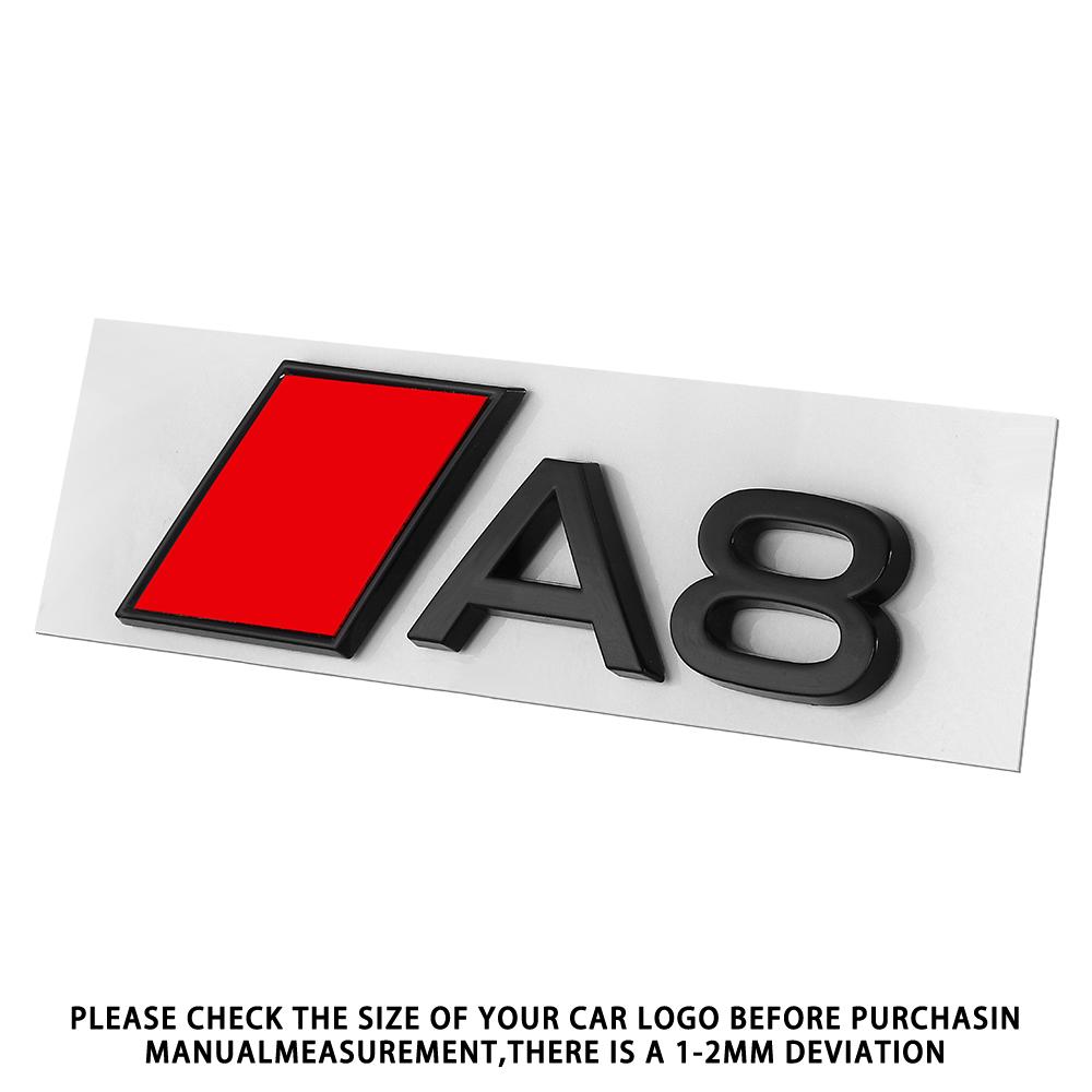 3D Numbers Letters RS A3 A4 A5 A6 A7 A8 Badge For Audi Car Fender Trunk Rear Logo Sticker Black/Silver Styling Decor Accessories
