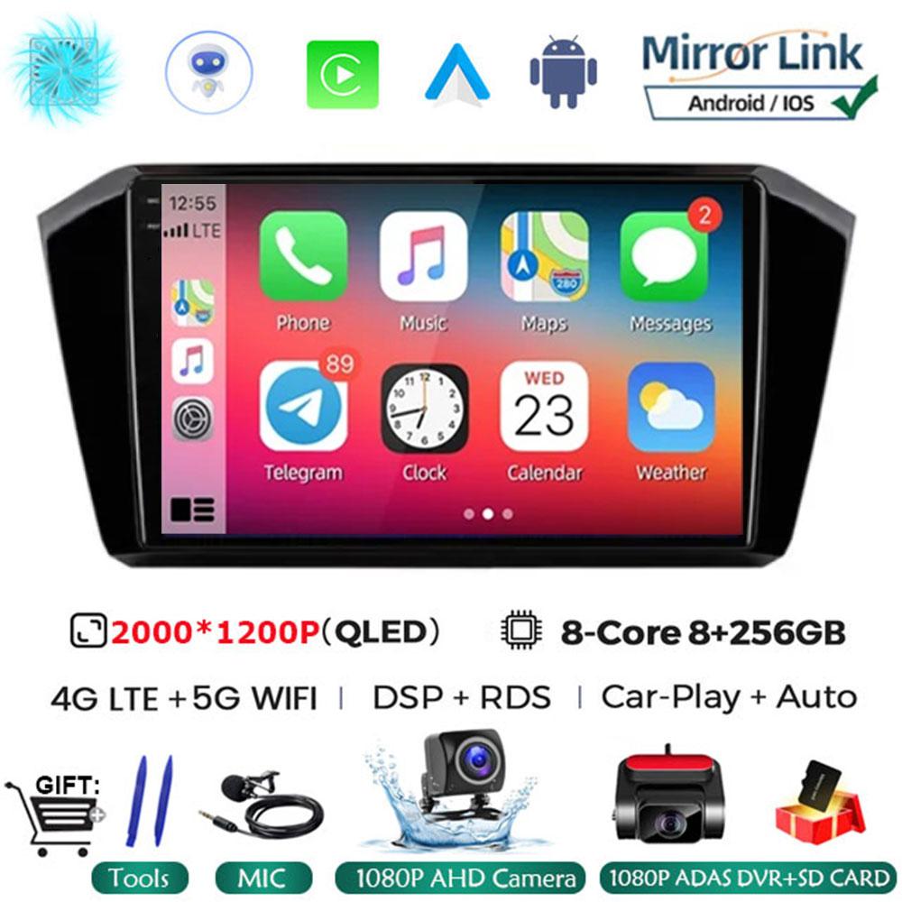 10.1 Inch  Car Radio Android 14 For VW Volkswagen passat B8 2015 - 2020Wireless Carplay Auto Multimedia ADAS AHD RDS Video DSP