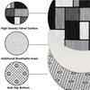 Geometric collage style Flannel-printed round floor mats are slip-resistant Suitable living room bedroom terrace garden carpets