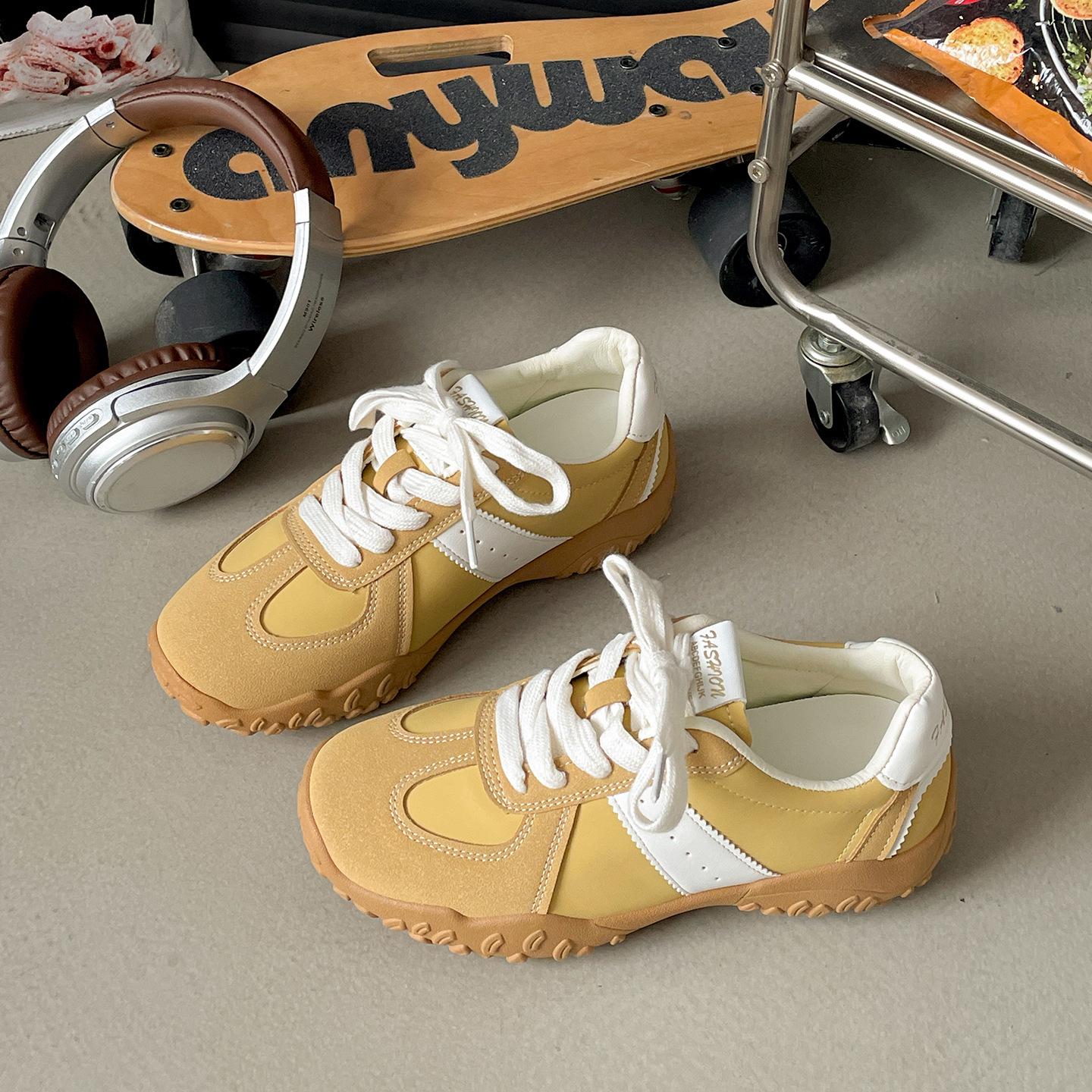 

Pink retro ballet style thick-soled heightening German training shoes women s 2025 new summer versatile Forrest Gump casual sports shoes 40 жёлтый