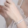 Silver Plated Bamboo Bangle: Frosted Alloy, Fashionable Gift for Women & Elderly