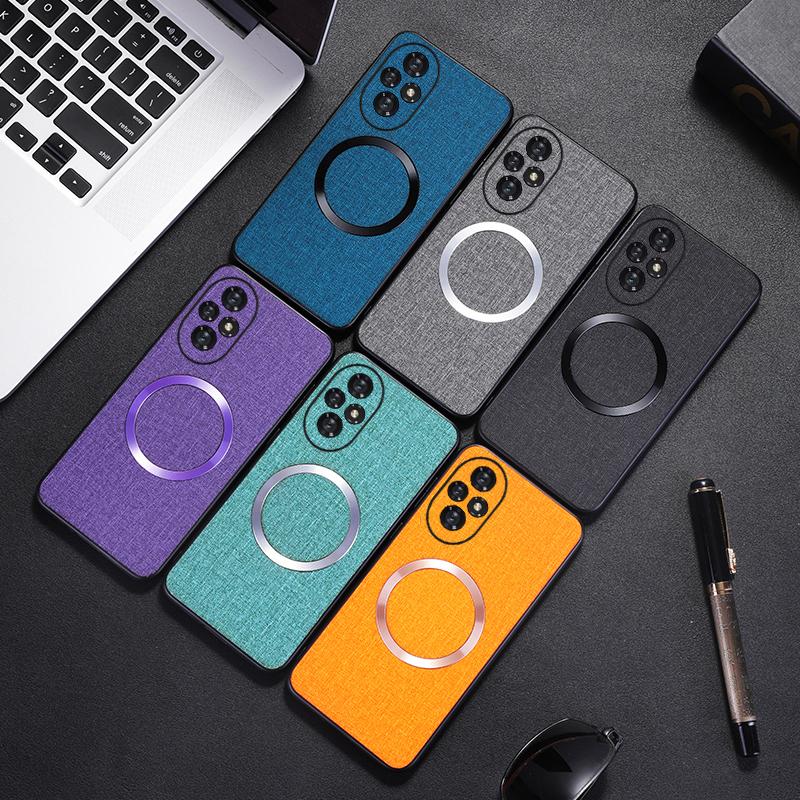 For Honor 200 5G Magnetic Case TPU+Cloth Phone Cover Smooth Touch