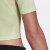 Adidas Solid Color Comfortable Brand Logo Fitted Short Sleeve T-Shirt Women Tops Green HB9261