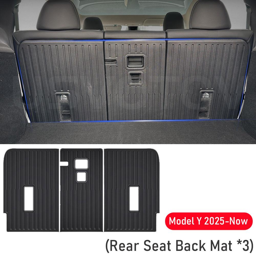 Front Rear Trunk Mat for 2025 2026 Tesla Model Y Juniper Cargo Mat Rear Seat Back Cover SeatBack Liner Pad Protector Accessories