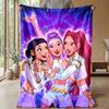 Kpop Dämonenjäger Bedruckte Flanell-Kuscheldecke Weich Warm Leicht Ganzjahresdecke für Sofa Bett Camping Wohnkultur Feiertagsgeschenk