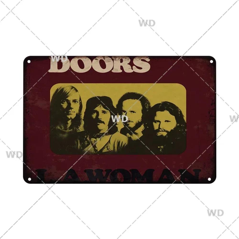Retro Vintage Rock N Roll Band Metal Tin Sign - The Doors ZZTOP Queen Music Poster, Wall Decor Plaque Plate