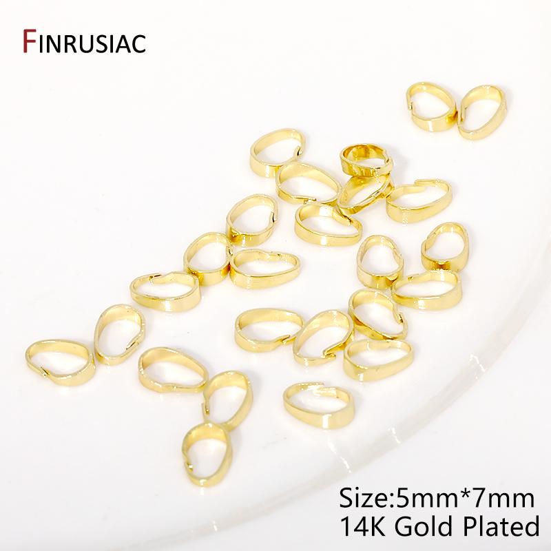18K Gold Plated Brass Pendants Pinch Bail Clasps,Snap Bail Hook Melon Seeds Clasps Connector For DIY Necklace Making Accessories