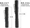 MODOAO Portable Flashlight with Metal 200 Lumens Penlight Tactical Torch with 2 AAA Batteries Pocket Portable Emergency Light Clip, Flashlight, Clip,