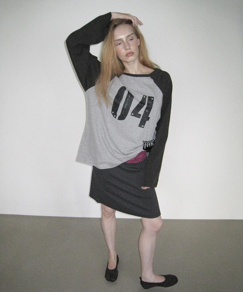 ASURA Collecting 04 Loose Raglan T (Melange Grey+Vintage Black)