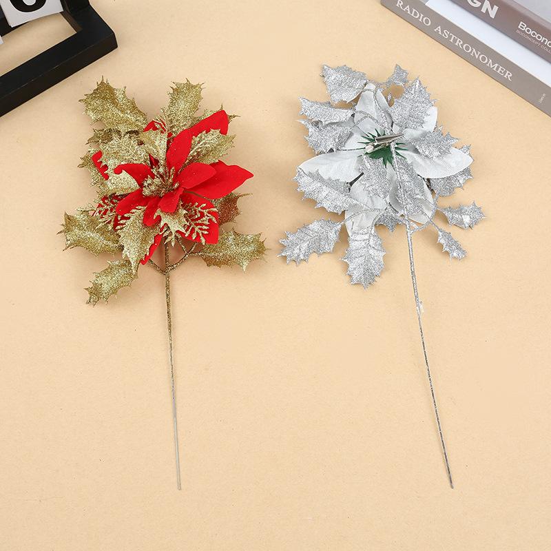 Christmas Decoration Supplies, Adhesive Powder, Hollow Out, Christmas Flower DIY, Christmas Tree Decoration, Decorat Props, Christmas Flower Branches