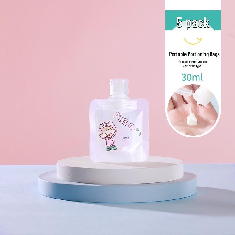 

Travel Refill Bags: Shampoo, Shower Gel, and Lotion Set with Disposable Bottles